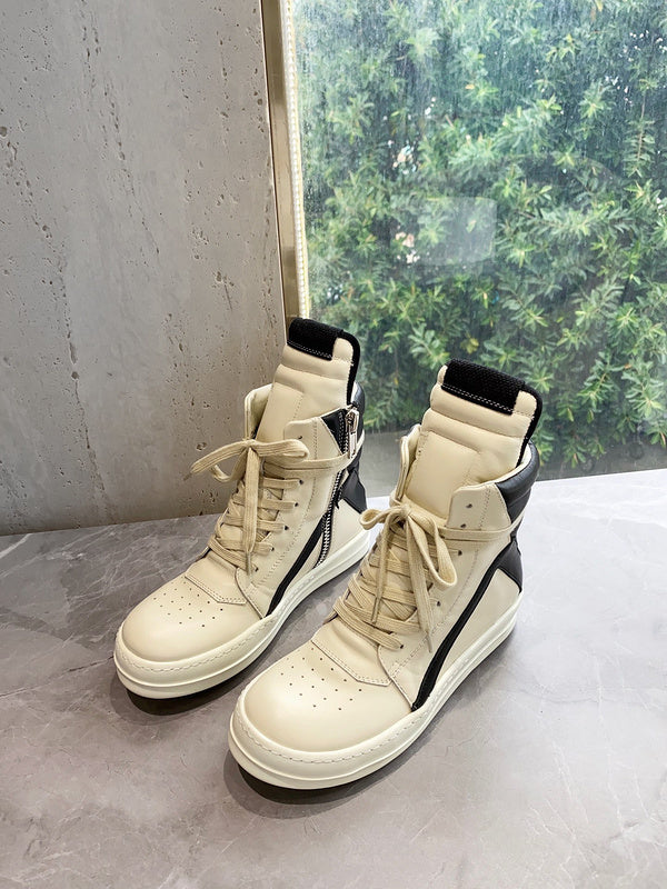 Baskets Rick Owens Geobasket - Crème et Noir
