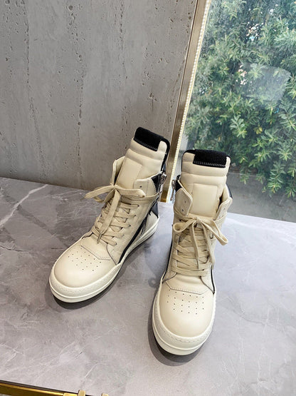 Baskets Rick Owens Geobasket - Crème et Noir