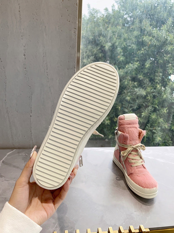 Baskets Rick Owens Geobasket - Poil de poney rose