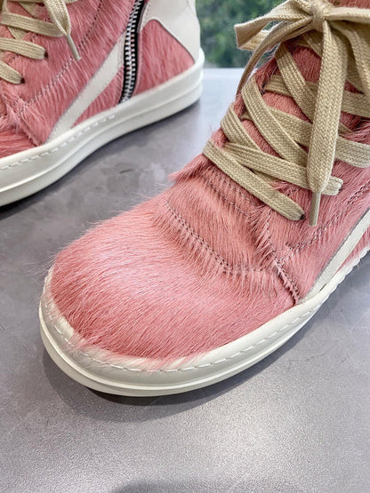 Baskets Rick Owens Geobasket - Poil de poney rose