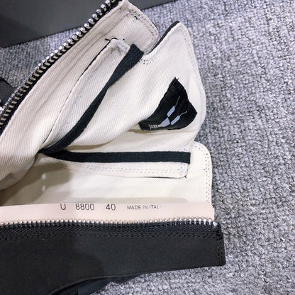 Baskets montantes en cuir Rick Owens avec fermeture éclair latérale