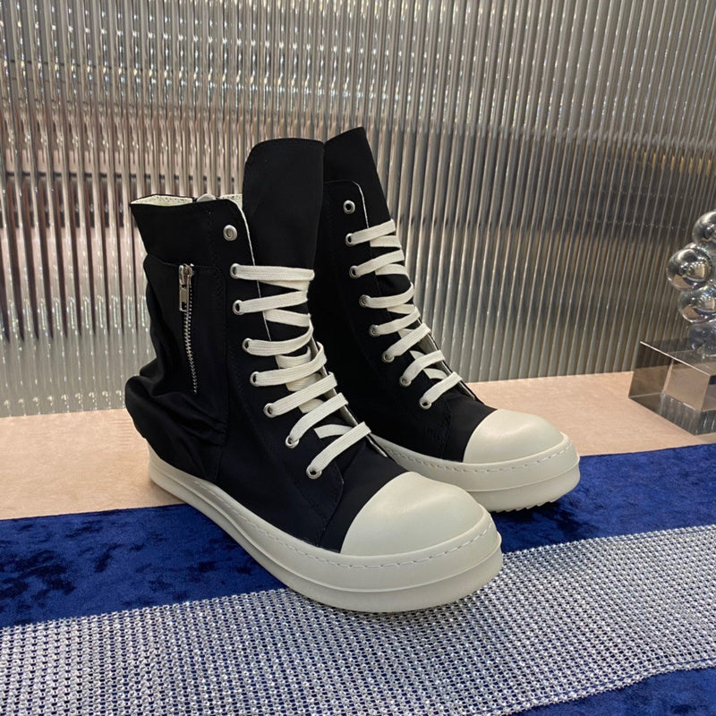 Bottes montantes en nylon Rick Owens - Noir et blanc