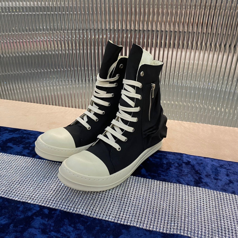 Bottes montantes en nylon Rick Owens - Noir et blanc