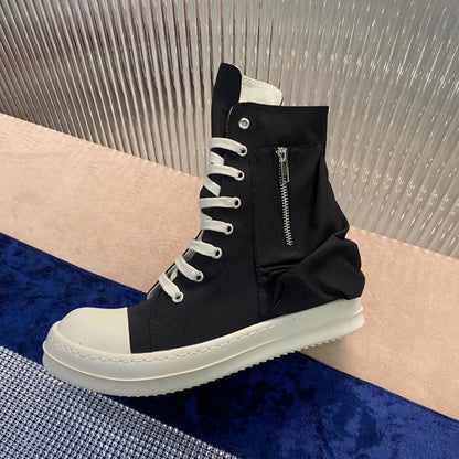 Bottes montantes en nylon Rick Owens - Noir et blanc