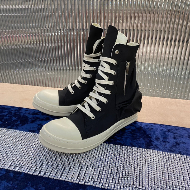 Bottes montantes en nylon Rick Owens - Noir et blanc