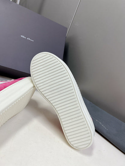 Baskets basses Rick Owens - Daim rose