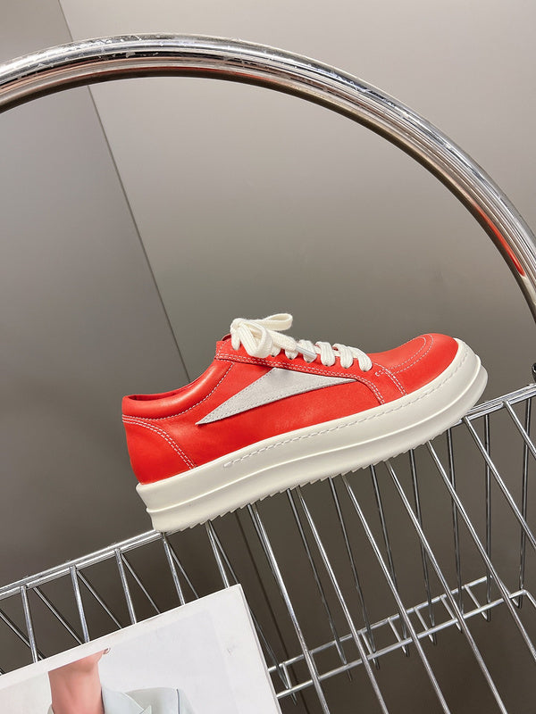 Baskets basses Rick Owens - Cuir rouge