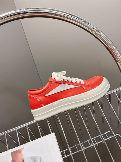 Baskets basses Rick Owens - Cuir rouge