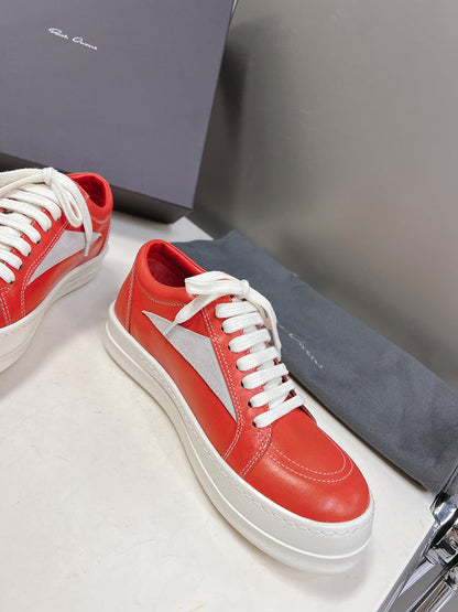 Baskets basses Rick Owens - Cuir rouge