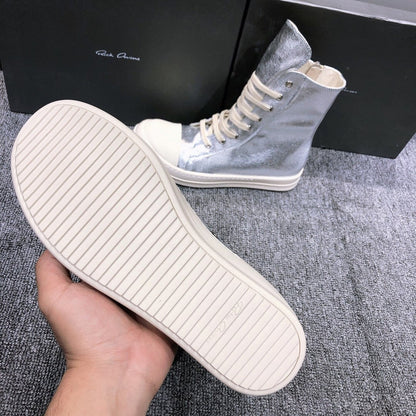 Baskets montantes métallisées Rick Owens