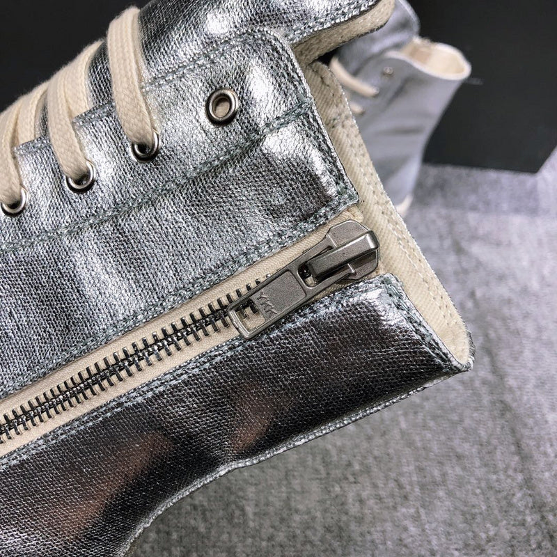 Baskets montantes métallisées Rick Owens
