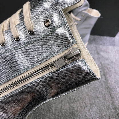 Baskets montantes métallisées Rick Owens