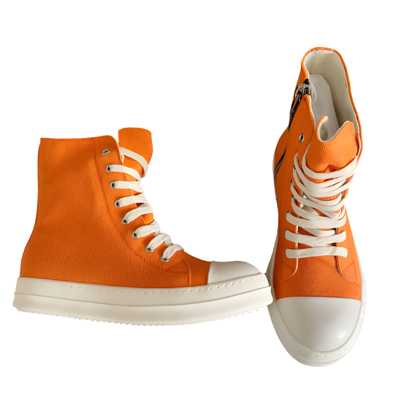 Baskets montantes orange Rick Owens