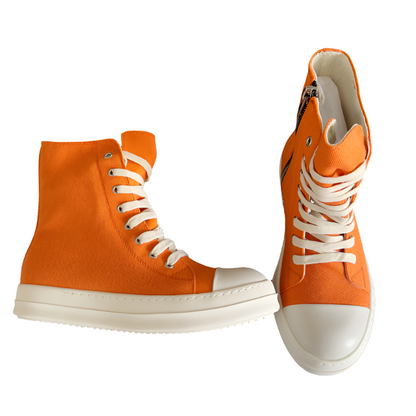 Baskets montantes orange Rick Owens