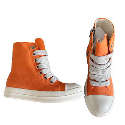 Baskets montantes orange Rick Owens