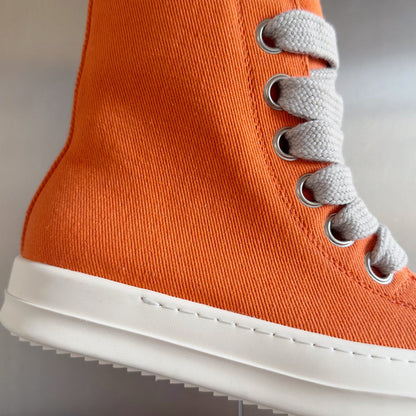 Baskets montantes orange Rick Owens