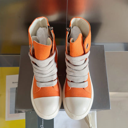 Baskets montantes orange Rick Owens