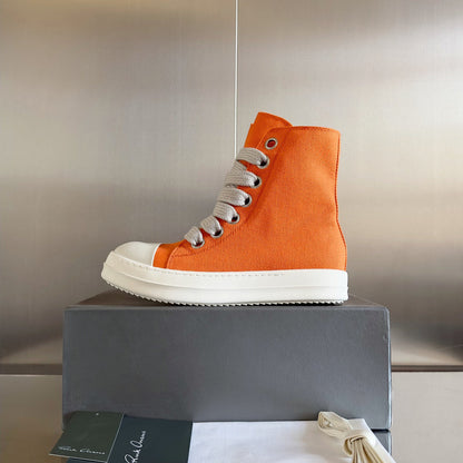Baskets montantes orange Rick Owens