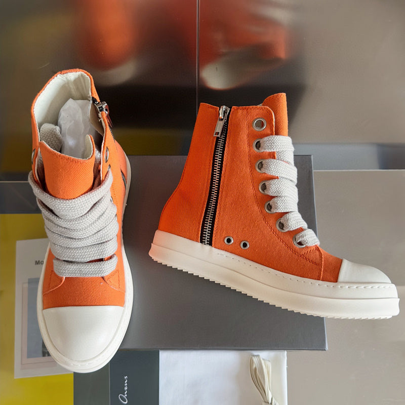 Baskets montantes orange Rick Owens