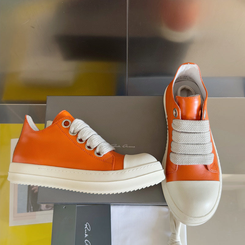 Baskets basses orange Rick Owens