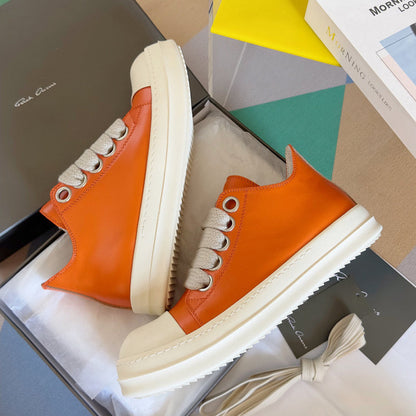 Baskets basses orange Rick Owens