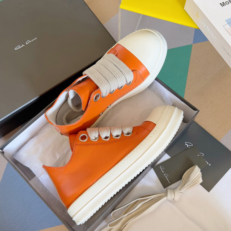 Baskets basses orange Rick Owens