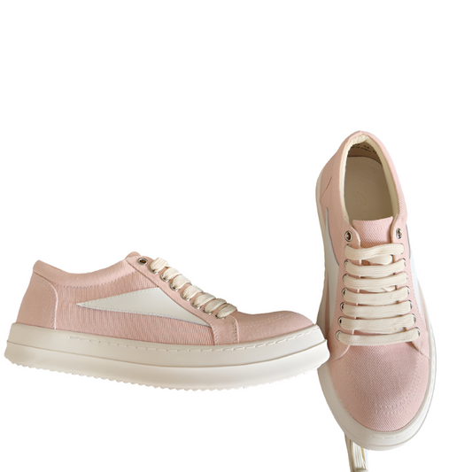 Baskets basses en toile rose Rick Owens
