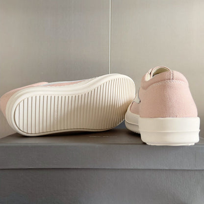 Baskets basses en toile rose Rick Owens