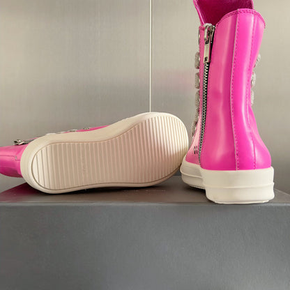 Baskets montantes roses Rick Owens