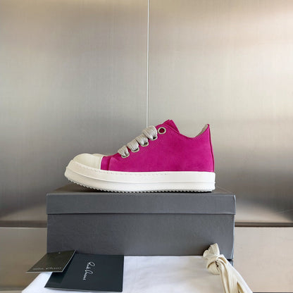 Baskets basses en daim rose Rick Owens