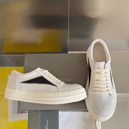 Baskets basses en daim blanc Rick Owens