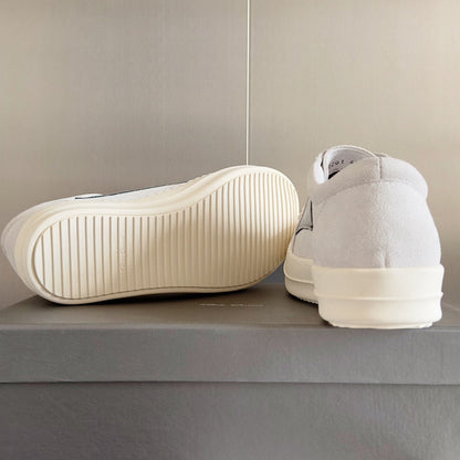 Baskets basses en daim blanc Rick Owens