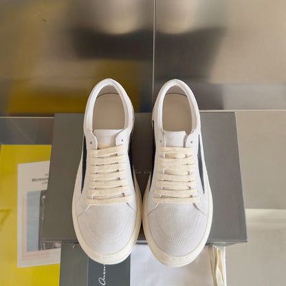 Baskets basses en daim blanc Rick Owens