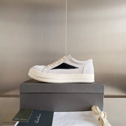 Baskets basses en daim blanc Rick Owens