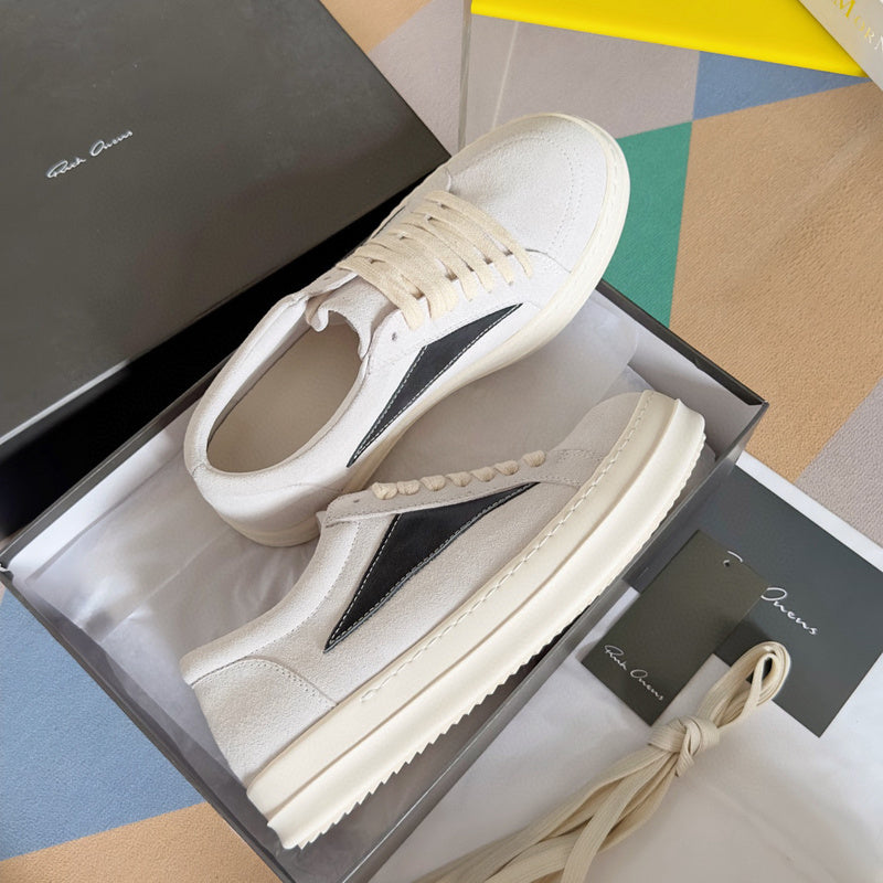 Baskets basses en daim blanc Rick Owens
