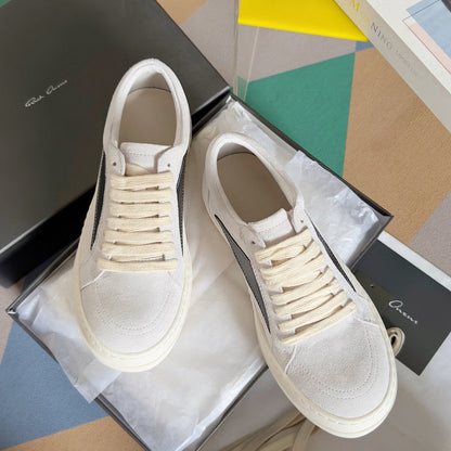 Baskets basses en daim blanc Rick Owens