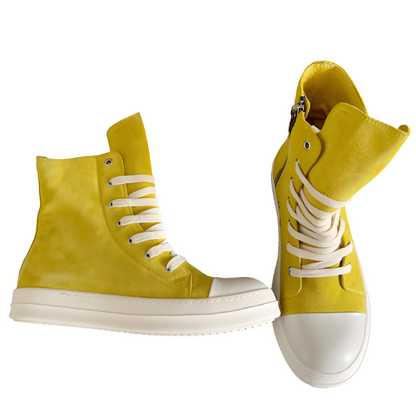 Baskets montantes jaunes Rick Owens