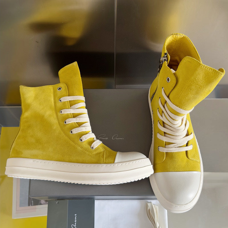 Baskets montantes jaunes Rick Owens