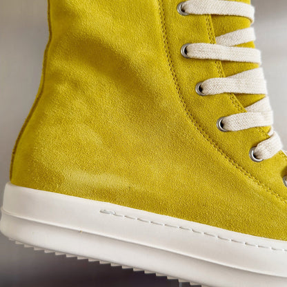 Baskets montantes jaunes Rick Owens
