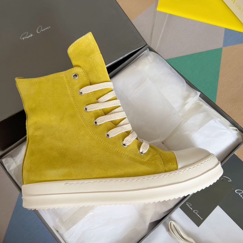 Baskets montantes jaunes Rick Owens