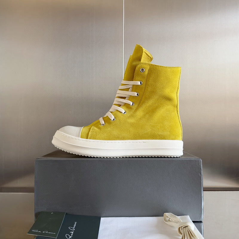 Baskets montantes jaunes Rick Owens