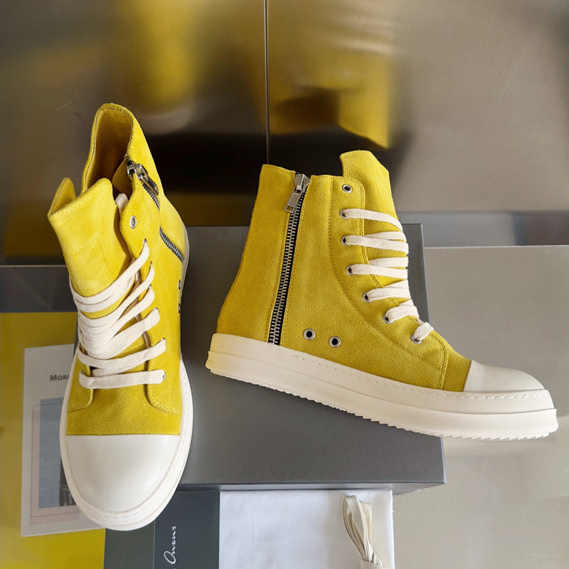 Baskets montantes jaunes Rick Owens