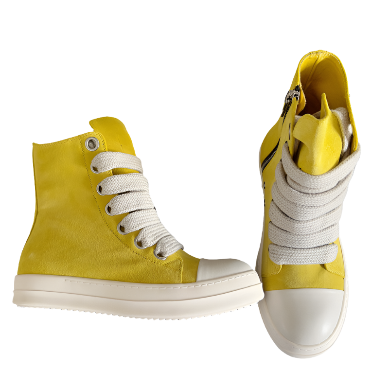 Baskets montantes jaunes Rick Owens