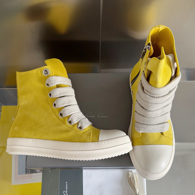 Baskets montantes jaunes Rick Owens