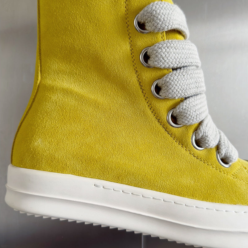 Baskets montantes jaunes Rick Owens