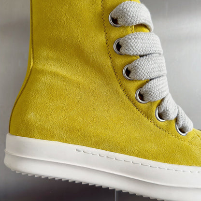 Baskets montantes jaunes Rick Owens