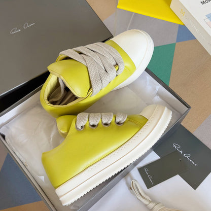 Baskets basses jaunes Rick Owens