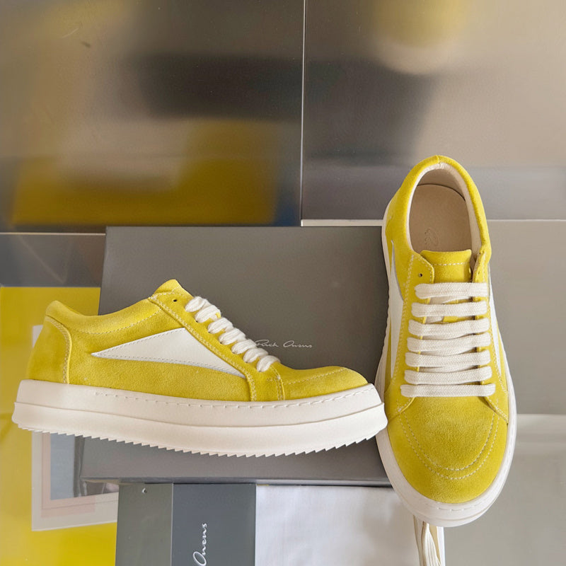 Baskets basses en daim jaune Rick Owens
