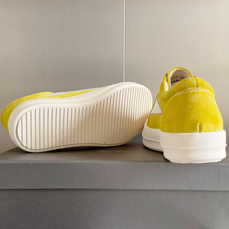 Baskets basses en daim jaune Rick Owens