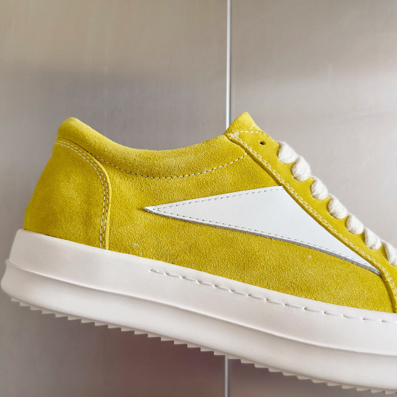 Baskets basses en daim jaune Rick Owens
